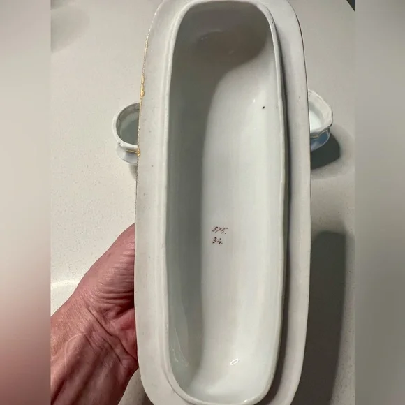 Antique Floral Lidded Pen Tray, Numbered- excellent condition. - Picture 4 of 10